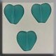 12276 Glass Treasures-Channeled Heart 8mm Matte Emerald (Qty. 3) THUMBNAIL